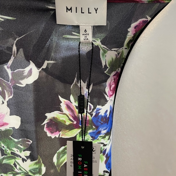 Milly NWT 6 Silk floral wrap dress with slip - Picture 7 of 14